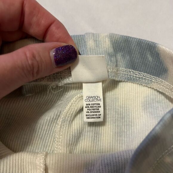 NWT Grayson Collective Girls' Size 2T Teal Blue Tie Dye Print Ribbed Leggings - Picture 7 of 7